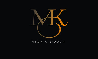 Canvas Print - MK, KM, M, K abstract letters logo monogram