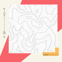 Wall Mural - topographic line map, topography pattern map. contour vector illustration