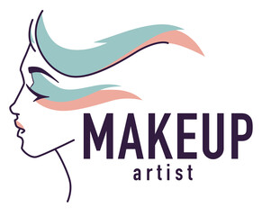 Wall Mural - Makeup artist, emblem logo of studio or workshop