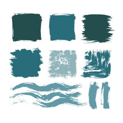 Sticker - stains brush strokes background for design cold shades 1