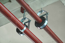 Installation Of Chilled Water Pipes And Hanging With Clevis Hanger Support