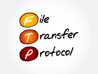 Poster - ftp - file transfer protocol acronym, technology concept background