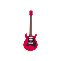 Poster - guitar electric instrument flat style icon vector design