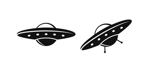 flying saucer logo. isolated flying saucer on white background