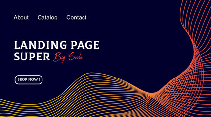 landing page promotions vector illustration backround. Profitable proposition save 10 percent this week only. Landing page with fall leaves and shop now button. 
