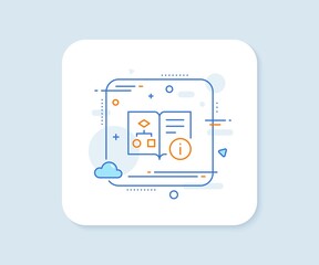 Aufkleber - Technical algorithm line icon. Abstract square vector button. Project documentation sign. Technical algorithm line icon. Quality concept badge. Vector