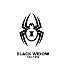 Black Widow Outline Spider Logo Design