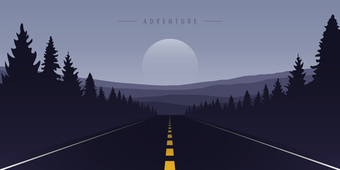 road trip asphalt road in the mountains vector illustration EPS10