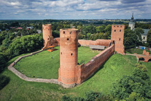 Drone Photo Of Castle In Czersk Village Near Gora Kalwaria Town In Mazowsze Region Of Poland