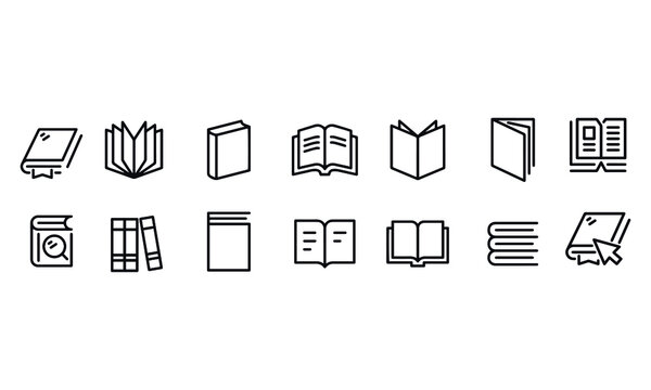 Books Icons vector design icons black and white 
