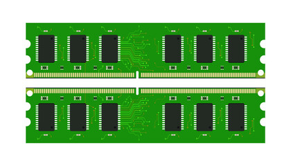 realistic random access memory or computer ram/ 3d computer ddr ram in illustration vector eps-10/DDR RAM Memory Modules isolated on White background.