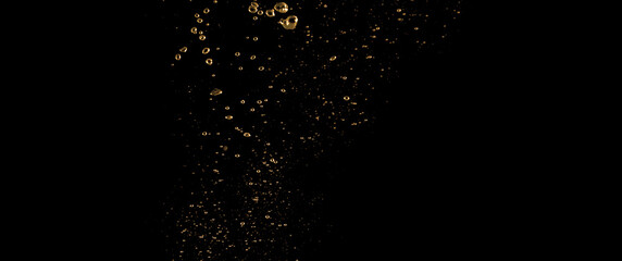 Wall Mural - Close up images of oil bubbles from diesel gasoline splashing and floating up to the air on black background for represent power of fuel liquid that active and powerful.
