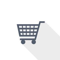 Poster - Shopping cart, shop, trolley vector icon, flat design illustration in eps 10