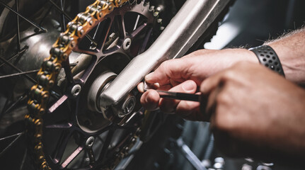 Fototapete - Mechanic working in garage. Repair service.
