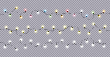 Wall Mural - christmas lights bulbs. color garlands. colorful christmas lights bulbs, isolated. lights bulbs in s