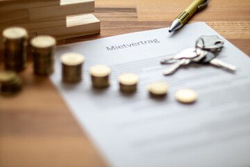 rental contract on a table