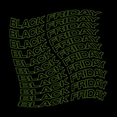 Wall Mural - Black Friday Sale. Black Friday Repeated Typography Poster, Banner, Social Post, Ad, Advert Etc. Vector EPS10 Concept for Black Friday Sales 2020