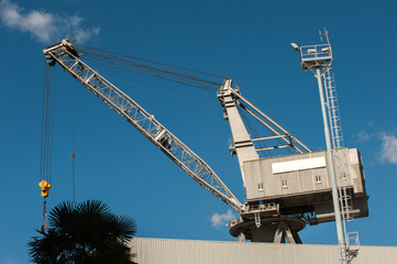 Wall Mural - View on the Fincantieri shipyard, cranes in Castellamare di Stabia, Naples