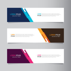 Fototapete - Vector abstract web banner design template. Collection of web banner template. Abstract geometric web design banner template. Header - landing page Web Design Elements
