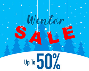 Wall Mural - Flat Design Winter Sale Template