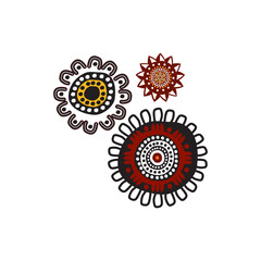 Poster - Aboriginal art dots paining icon logo design template