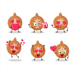 Wall Mural - christmas ball cookies cartoon character with love cute emoticon