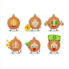 Canvas Print - christmas ball cookies cartoon character with cute emoticon bring money