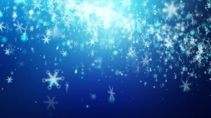 Poster - Abstract background the snowflake falling for Christmas celebration and decoration, Snow and particle video overlay on the dark background, with a depth of field effect