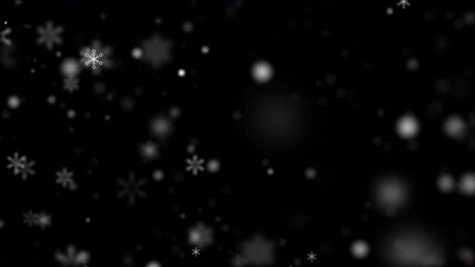 Poster - Abstract background the snowflake falling for Christmas celebration and decoration, Snow and particle video overlay on the dark background, with a depth of field effect