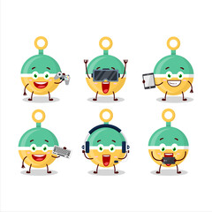 Poster - Rattle cartoon character are playing games with various cute emoticons