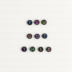 Poster - YOU GOT THIS beads text typography