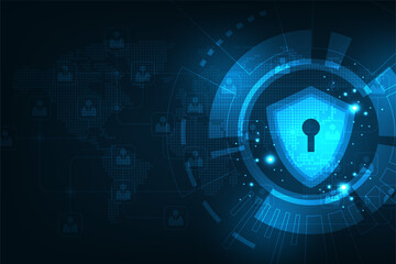 Poster - Vector technology background in the concept of security systems.