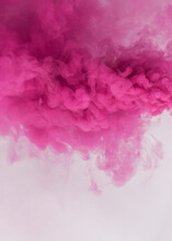 Pink Smoke Effect On A White Background