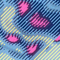 Fototapete - Pattern of colored stripes in abstract style along the diagonal lines. Modern design. 3d rendering digital illustration