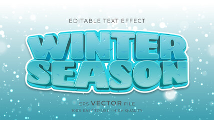 Wall Mural - winter season typography premium editable text effect