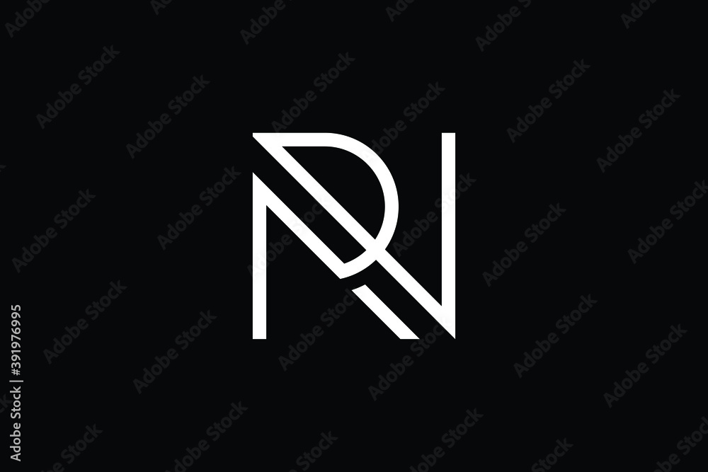Vector de Stock RN logo letter design on luxury background. NR logo ...