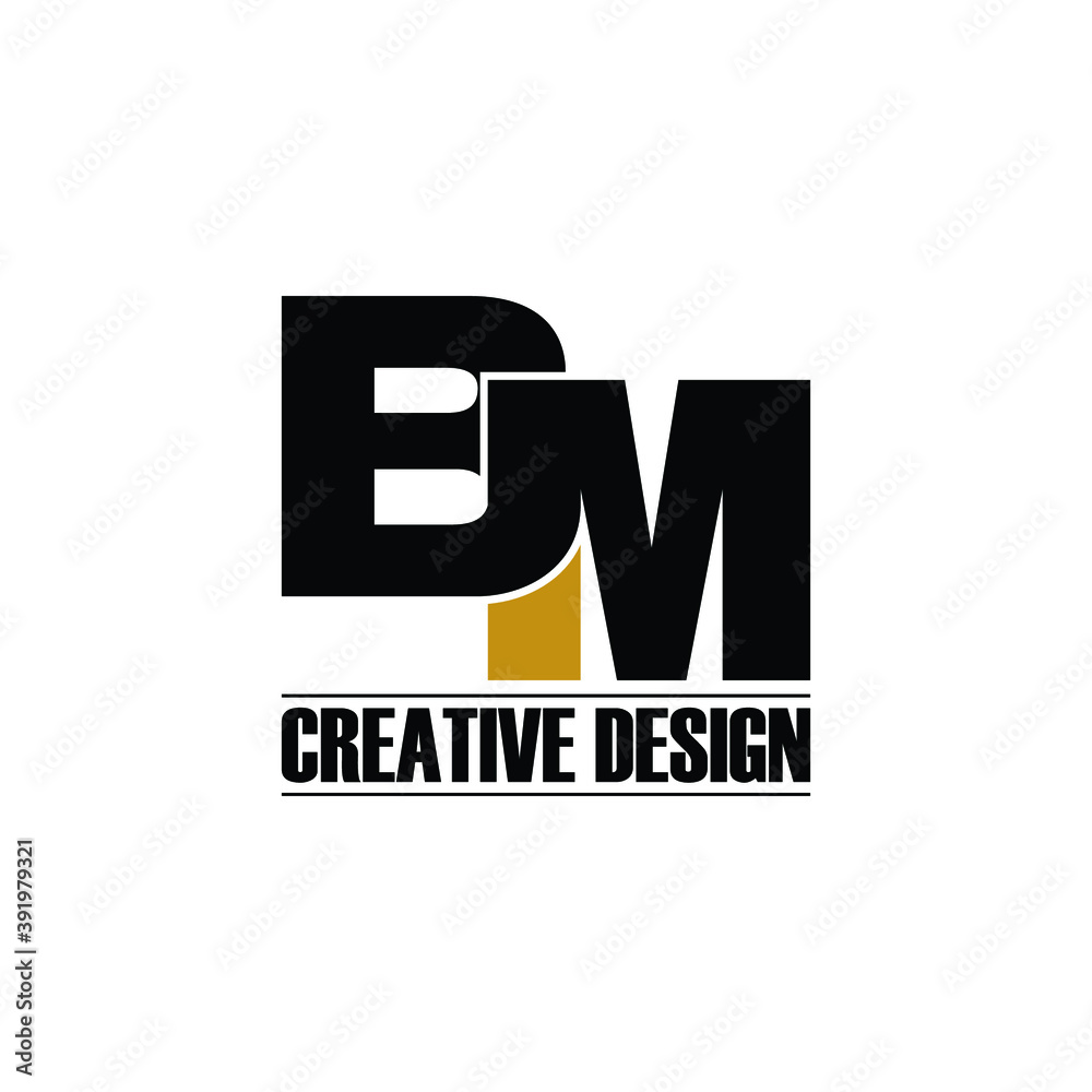 Letter BM simple logo design vector Stock Vector | Adobe Stock