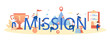 Brand mission typographic header. Start up development and business identity