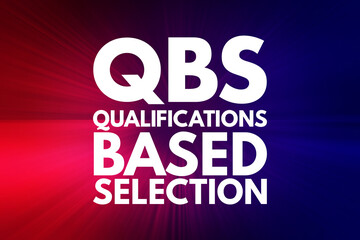 Poster - QBS - Qualifications Based Selection acronym, business concept background