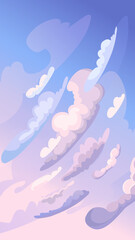 Wall Mural - Sky with clouds. Beautiful nature scenery in vertical orientation.