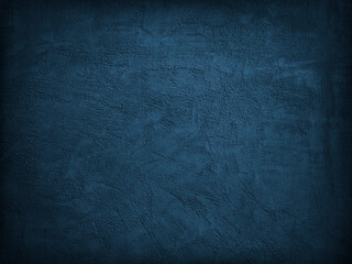 Sticker - Deep blue grunge background. Texture of a plastered concrete wall. Dark blue grainy rough scratched surface. Toned cement background.