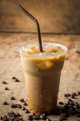 Wall Mural - coffee latte in glass