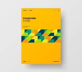 Vertical corporate identity A4 report cover. Abstract geometric vector business presentation design layout. Amazing company front page illustration brochure template.