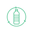 Recycle plastic bottle icon or logo design. Bottle with recycle symbol. Vector outline icon