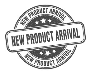 new product arrival stamp. new product arrival label. round grunge sign