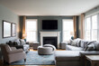 © Cavan Images - Interior of Clean and Bright Modern Living Room