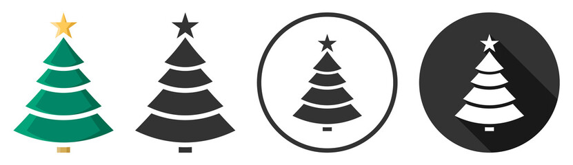 Wall Mural - christmas tree icon symbol vector set isolated flat design