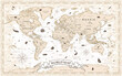 World Map Vintage Old-Style -  - layers
