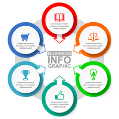 Poster - Business infographic vector template with 6 options