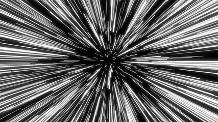 Poster - Hyperspace Jump Fx Background With Shining Starburst/ 4k animation of an impressive abstract hyperspace jump with shining starburst background moving forward and the stabilize
